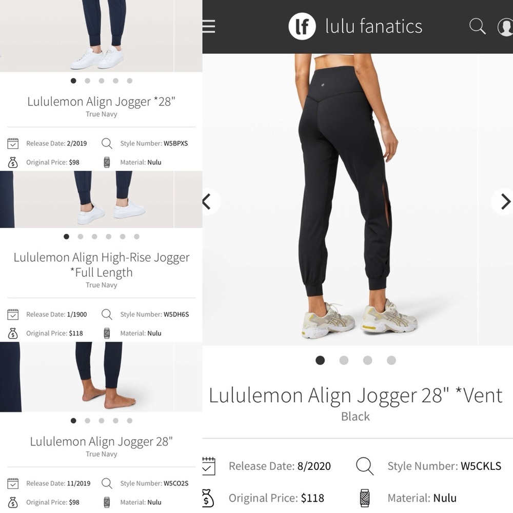 In Search of Size 8 Align Joggers